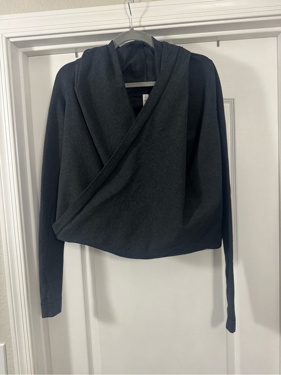 lululemon athletica Tops - Lululemon Charcoal Gray Wrap V-Neck Sweater